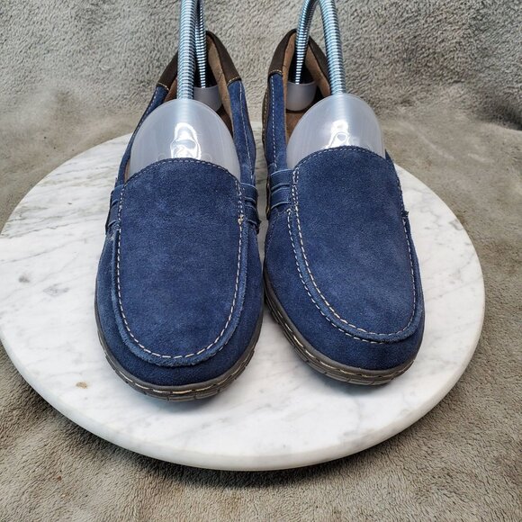Natural Soul Shoes Womens Size 7 Blue & Brown Leather Slip On Loafers - Picture 6 of 9